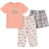 imageGerber babyboys 3piece Pajama Set Polyester Jersey Top Pants  ShortsWoodlands