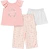 imageGerber babygirls 3piece Pajama Set Polyester Jersey Top Pants  ShortsGarderning