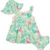 imageGerber babygirls 3piece Sundress Diaper Cover and Hat SetFlamingo