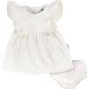 imageGerber babygirls Cotton Dress and Diaper Cover SetIvory