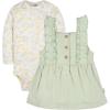 imageGerber babygirls Toddler 2 Piece Overall Dress SetGreen Floral