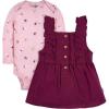 imageGerber babygirls Toddler 2 Piece Overall Dress SetPurple Floral