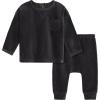 imageModern Moments by Gerber Baby Velour 2Piece Drop Shoulder Top ampamp Pant SetDark Grey