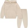 imageModern Moments by Gerber Girls Baby and Toddler Honey Comb Sweater Knit Top and Pant SetOatmeal Heather