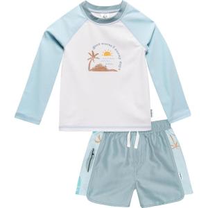 image2Piece Baby ampamp Toddler Boys Later Gator Rash Guard ampamp Swim Trunks SetSurf