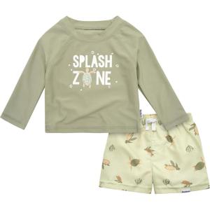 image2Piece Baby ampamp Toddler Boys Later Gator Rash Guard ampamp Swim Trunks SetTurtles