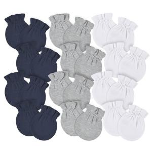 imageGerber Baby 8Pack Scratch Mittens NavyGrayWhite 03 Months 12PackNavyGrayWhite