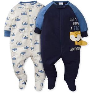 imageGerber Baby Boys 2Pack Footed PajamasAwesome Fox