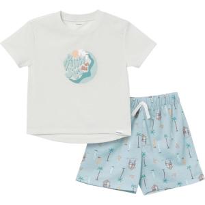 imageGerber Baby Boys 2Piece Pajama Set Sleeve Top ampamp Fleece ShortsSea