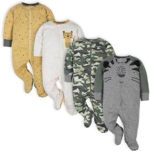 imageGerber Baby Boys 4 Pack Sleep N Play FootieTiger