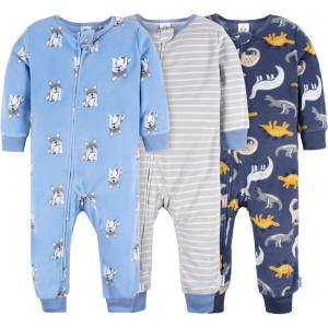 imageGerber Baby Boys Flame Resistant Fleece Footless Pajamas 3PackDogsDinos