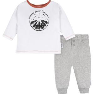 imageGerber Baby Boys Jogger SetWhite and Gray