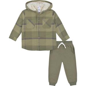 imageGerber Baby Boys Toddler 2Piece Flannel Jacket ampamp Jogger Set