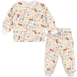 imageGerber Baby Girls 2Piece Fleece Pajamas Pants SetIvory Floral