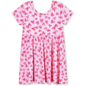 imageGerber Baby Girls Toddler Buttery Soft Short Sleeve Twirl Dress with Viscose Made from EucalyptusHeart Felt