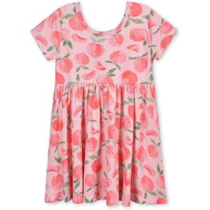 imageGerber Baby Girls Toddler Buttery Soft Short Sleeve Twirl Dress with Viscose Made from EucalyptusJust Peachy