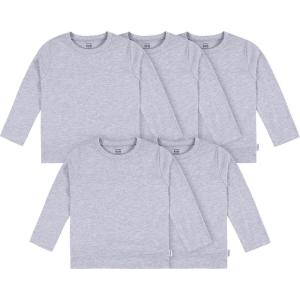 imageGerber Baby Toddler 5Pack Solid Long Sleeve TShirts Jersey 160 GSMGrey Heather
