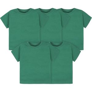 imageGerber Baby Toddler 5Pack Solid Short Sleeve TShirts Jersey 160 GSMKelly Green