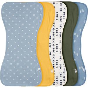 imageGerber Baby Unisex Burp Cloths 5Pack Rust Tan Size 105quot x 21quotBlue Gold