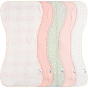 imageGerber Baby Unisex Burp Cloths 5Pack Rust Tan Size 105quot x 21quotPink