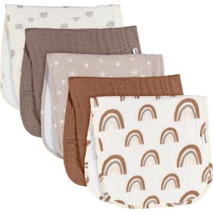 imageGerber Baby Unisex Muslin Burp Cloths 5Pack Multi Rainbow Large Size 20quot x 10quotMulti Rainbow