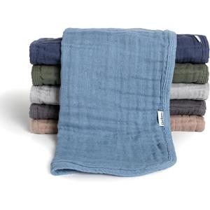 imageGerber Baby Unisex Muslin Burp Cloths 6Pack Multi Rainbow Large Size 20quot x 10quotMulti Blues Browns