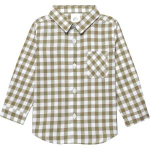 imageGerber Baby and Toddler Boys Long Sleeve Button Up Plaid ShirtTan Plaid