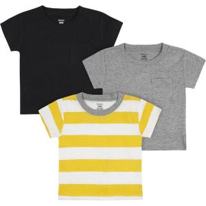 imageGerber Boys Toddler 3Pack Short Sleeve Pocket TeesYellow Stripes