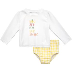 imageGerber Girls Baby Toddler Long Sleeved Rashguard Swim Bathing Suit SetYellow Fruit