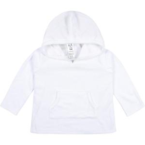 imageGerber Girls Toddler Hooded Kangaroo Pocket Terry Cover UpWhite