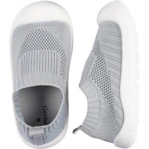 imageGerber Kids Baby Toddler Boy and Girl Stretchy Knit SlipOn SneakerGrey