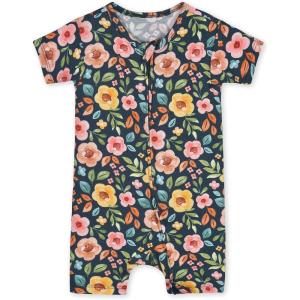 imageGerber Unisex Baby Buttery Soft Short Sleeve Romper with Viscose Made from EucalyptusMidnight Floral