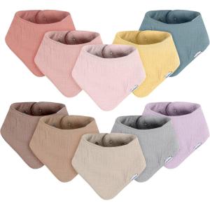 imageGerber Unisex Baby Muslin Bandana BibsSolid Pastel