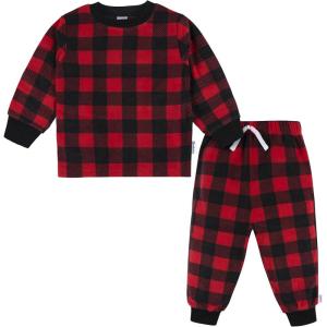 imageGerber babyboys 2piece Fleece Pajamas Pants SetRed Plaid