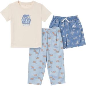 imageGerber babyboys 3piece Pajama Set Polyester Jersey Top Pants  ShortsBear