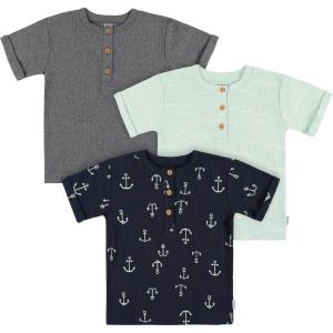 imageGerber babyboys Toddler 3pack Short Sleeve Pocket TeesAnchor