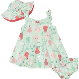 imageGerber babygirls 3piece Sundress Diaper Cover and Hat SetGreen Pear