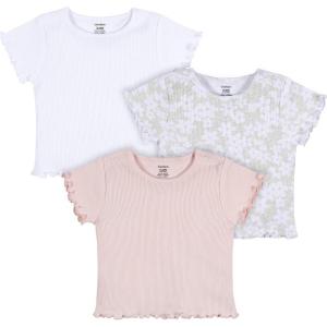 imageGerber babygirls Toddler 3pack Short Sleeve Tees