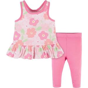imageGerber babygirls Tunic and Legging SetPink Floral