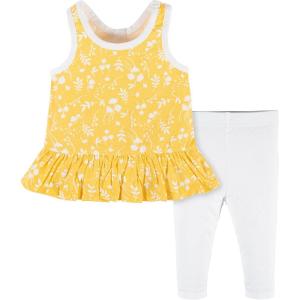 imageGerber babygirls Tunic and Legging SetYellow Garden