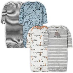 imageGerber unisexbaby Baby Boy and Girls 4pack Sleeper GownJungle Blue