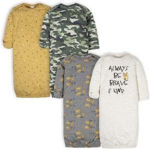 imageGerber unisexbaby Baby Boy and Girls 4pack Sleeper GownTiger Grey