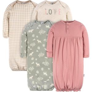 imageGerber unisexbaby Baby Boy and Girls 4pack Sleeper GownWoodland Love