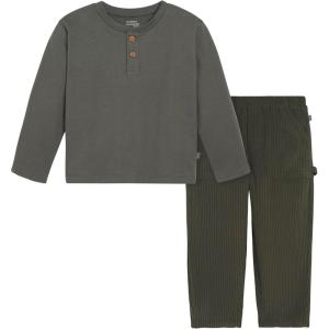 imageModern Moments by Gerber Boys Baby and Toddler Henley Shirt with Corduroy Pant SetDark Green