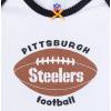 imageGerber NFL babygirls 3piece Onesie Bodysuit Pants ampamp Headband SetSteelers