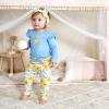 imageGerber babygirls 3piece Long Sleeve Onesies Bodysuit Pants ampamp Headband SetYellow Sunflower