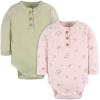 imageGerber babygirls Baby Boys and Baby Girls 2pack BodysuitsFloral