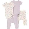 imageModern Moments by Gerber babygirls Viscose 4pack Shortsleeve Bodysuit ampamp Pant SetIvory Seashells