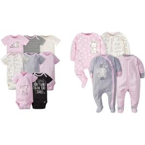 imageGerber 8pack Short Sleeve Onesies and 4Pack Sleep N Play Clothing BundleBunny