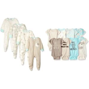 imageGerber 8pack Short Sleeve Onesies and 4Pack Sleep N Play Clothing BundleElephants